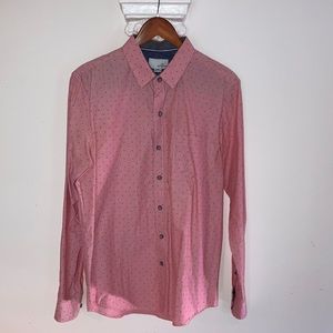 CRAFT & FLOW Pink Long Sleeve Button Down Medium Shirt w Arrow Print